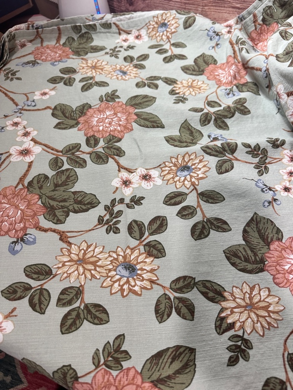 Threshold Traditional Toile Garden Floral Shower Curtain in Sage